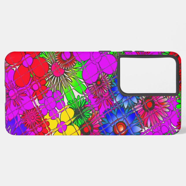 Edgy Beautiful colourful amazing floral pattern Samsung Galaxy S21 Ultra Case (Left Side)