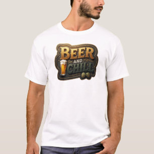 Edgy BEER AND CHILL Quote Shirt