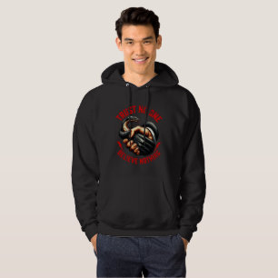 Edgy "Believe Nothing" Sceptic Streetwear - Dark Hoodie