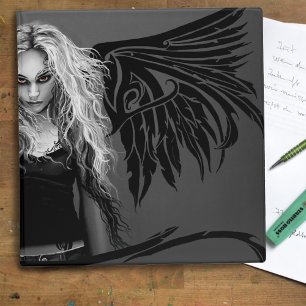 Edgy Black Tribal Fallen Angel Red Eyes Gothic  Binder