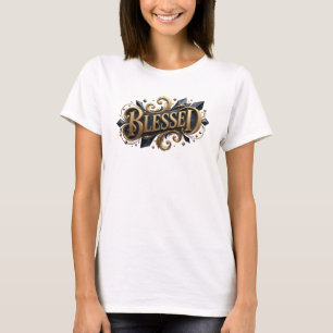 Edgy BLESSED Designer Graphic T-Shirt