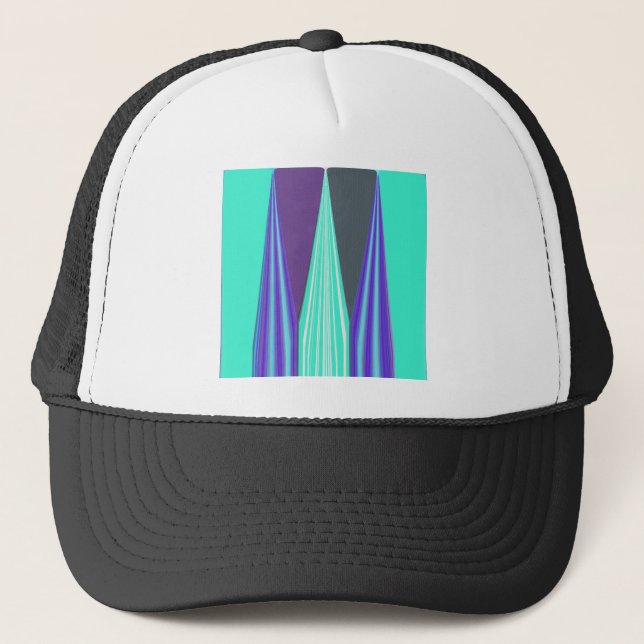 Edgy Blue art Trucker Hat (Front)