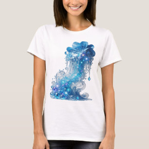 Edgy Blue BLUE ICE WAVE Print T-Shirt
