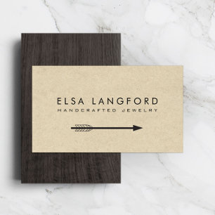 Edgy Bohemian Arrow sur Tan Carton Carte de visite