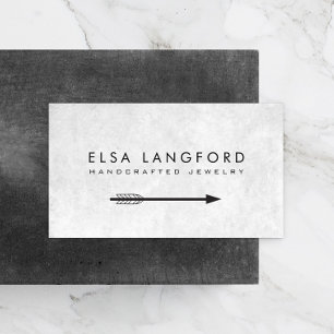 Edgy Bohemian Arrow White Carte de visite désorgan