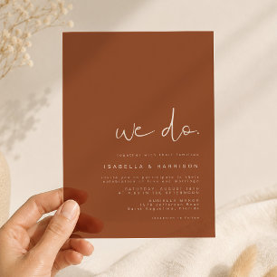 Edgy Bohemian Burnt Orange Modern Minimalist  Acrylic Invitations