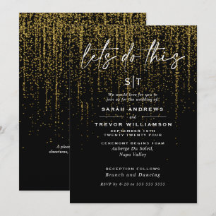  Edgy Chic Gold Glitter Garland Invitation
