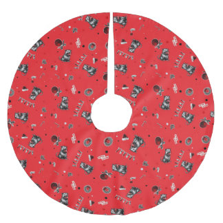 Edgy Christmas Trash Opossum Chewing Glass Bauble Brushed Polyester Tree Skirt