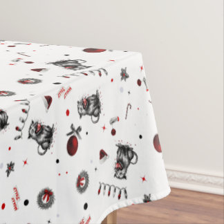 Edgy Christmas Trash Opossum Chewing Glass Bauble Tablecloth