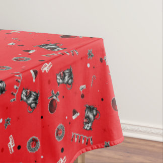 Edgy Christmas Trash Opossum Chewing Glass Bauble Tablecloth