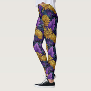 Edgy Daisy Flower Attire Fashion Leggings