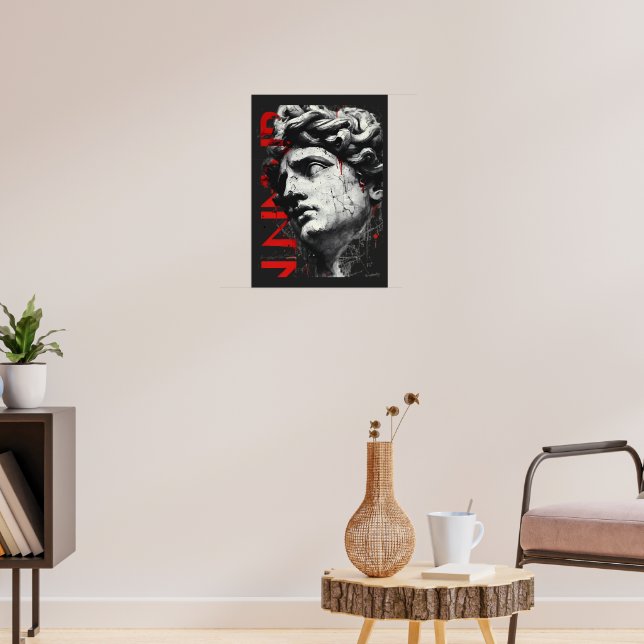 Edgy David Bust Modern Street Art Poster (Salon 3)