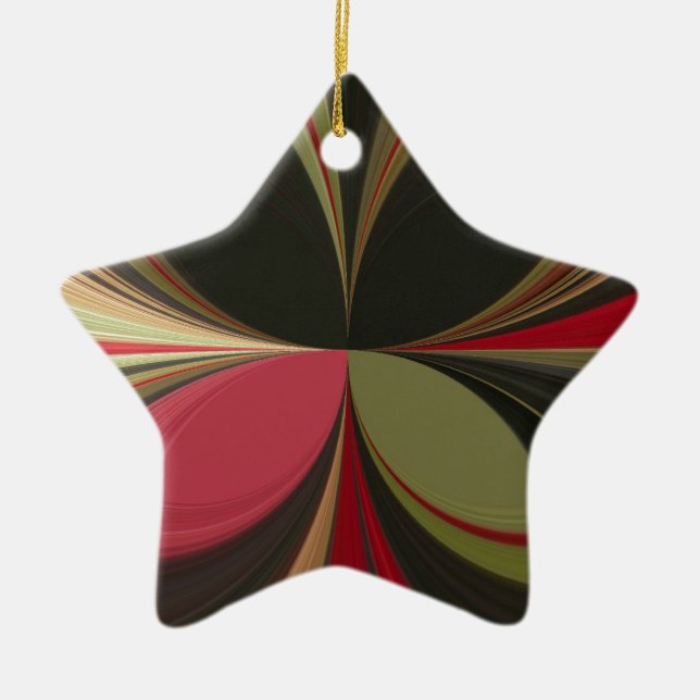 Edgy Earth Kaleidoscope Art Print Ceramic Ornament (Front)