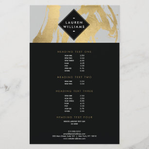 Edgy Faux Gold Brushstrokes on Grey Flyer