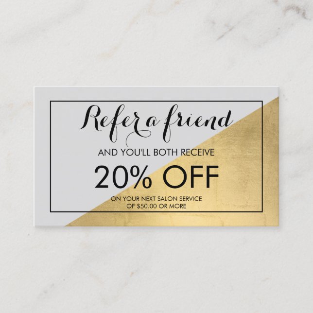 Edgy Geometric Faux Gold Foil and Grey Referral