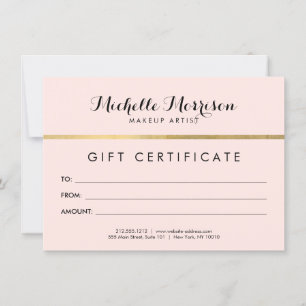 Edgy Geometric Faux Gold Foil and Pink Gift Card
