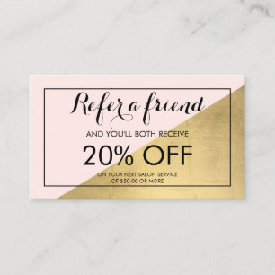 Edgy Geometric Faux Gold Foil and Pink Referral