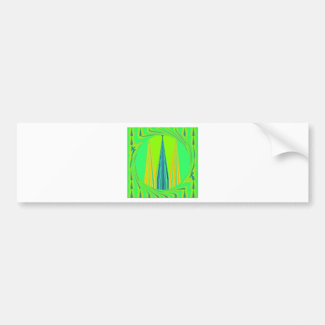 Edgy Geometrical Neon Design Bumper Sticker (Front)