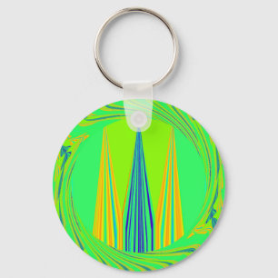 Edgy Geometrical Neon Design Keychain
