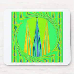 Edgy Geometrical Neon Design Mouse Pad
