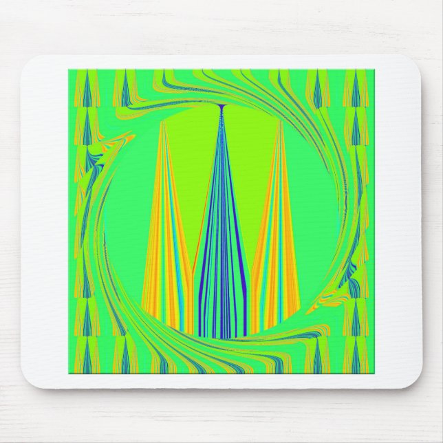 Edgy Geometrical Neon Design Mouse Pad (Front)