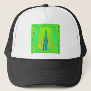 Edgy Geometrical Neon Design Trucker Hat