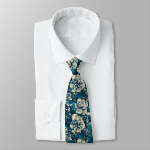 Edgy Gift  For Boyfriend Gardenias Flower Tie