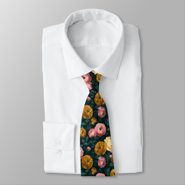 Edgy Gifts For Dad Ranunculus Tie (Tied)