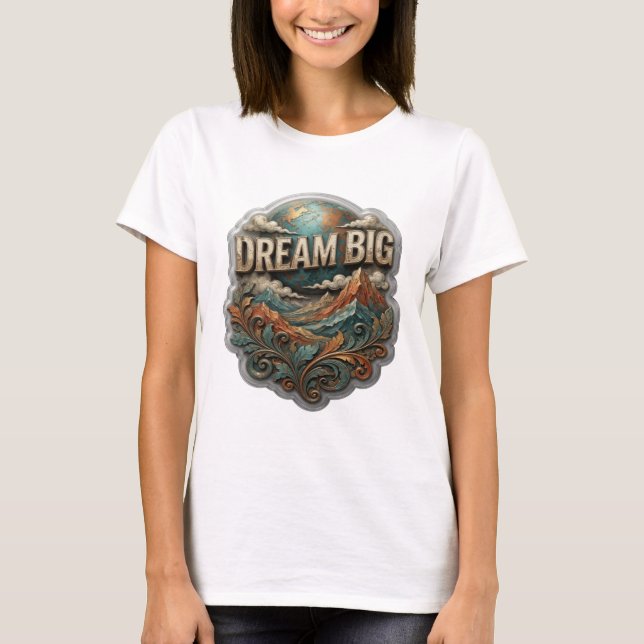 Edgy Gold DREAM BIG Statement Tee (Front)