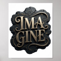 Edgy Gold IMAGINE Text Design