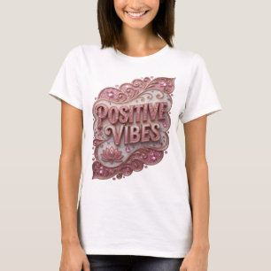 Edgy Gold POSITIVE VIBES Shirt Design