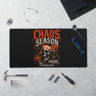 Edgy Gothic Chaos Season Skull Halloween Desk Mat
