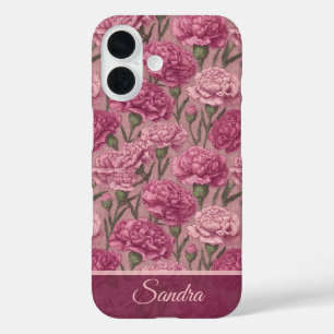 Edgy Graduation Gift Carnation Name iPhone 16 Case