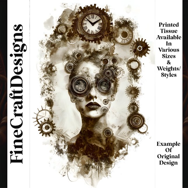 Edgy Grungy Gritty Steampunk Woman N2 Decoupage Tissue Paper (Creator Uploaded)