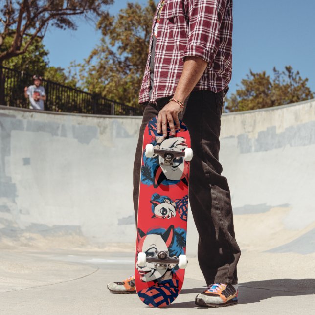 Edgy Harlequin Mask Skateboard (Outdoor 2)