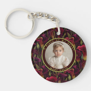 Edgy love memory Calla Lilies Floral Keychain