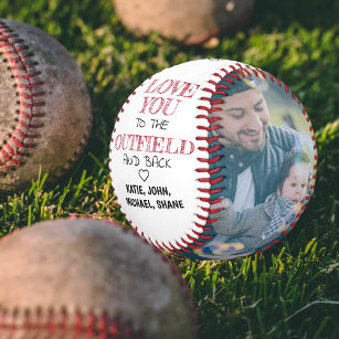 Edgy Love you to the Outfield & Back Father's Day Baseball