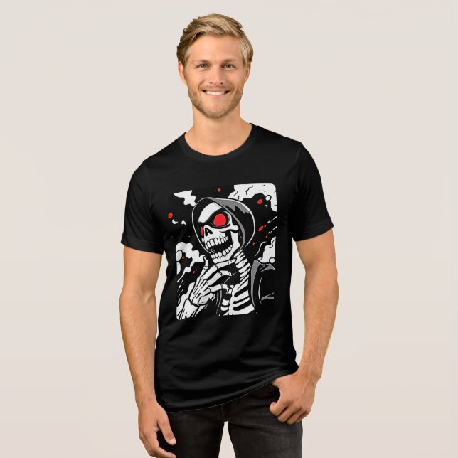 Edgy Manga Skeleton Tee – Bold & Playful Style (Front Full)