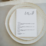 Edgy Modern Minimalist Wedding Menu Card<br><div class="desc">This "let's eat" wedding menu features an edgy handwritten font and clean minimalist design. It's modern design makes it the perfect addition to any event.</div>