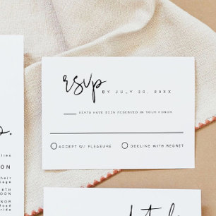 Edgy Modern Minimalist Wedding RSVP Card