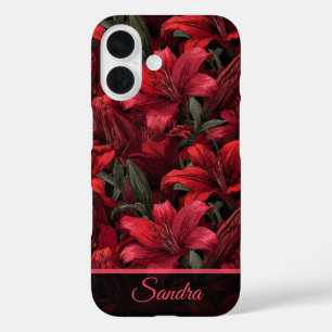 Edgy Retirement Gift Lilies Custom iPhone 16 Case