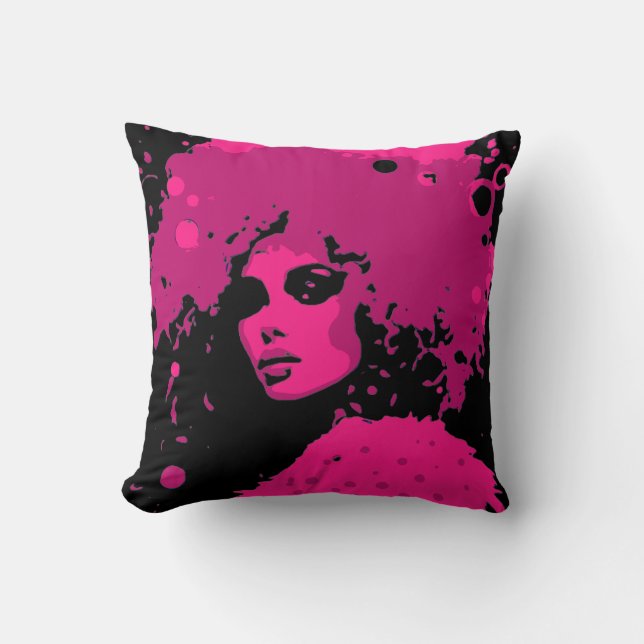 Edgy Retro All Over Grunge Design  Throw Pillow (Front)