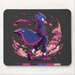 Edgy Sakura Warrior Bird Anime Illustration Mouse Pad<br><div class="desc">Elevate your personal space and wardrobe with this exclusive Sakura Warrior art piece. Designed with precision and passion, this illustration depicts an avian warrior commanding a storm of pink cherry blossoms, symbolizing both strength and grace. The deep navy blue tones paired with soft sakura pink make this design a versatile...</div>