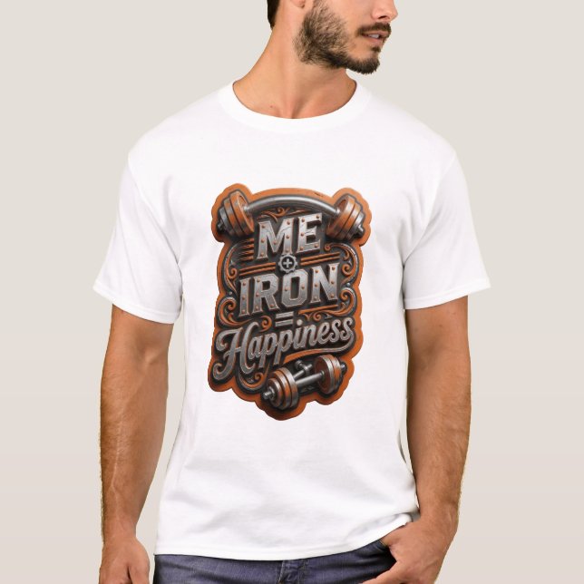 Edgy Silver ME IRON HAPPINESS Custom Tee (Front)