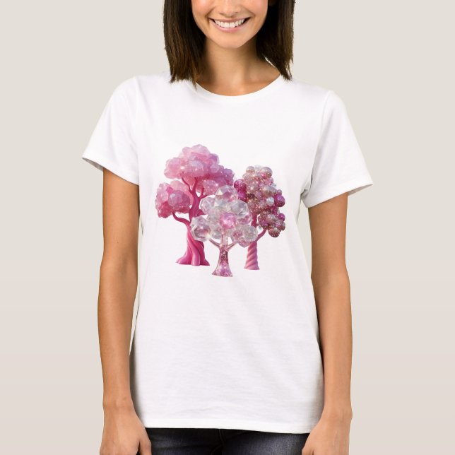 Edgy Silver PINK DIAMOND TREES Quote Shirt (Front)