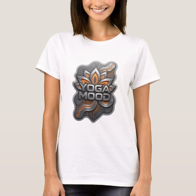Edgy Silver YOGAMOOD Shirt Design (Front)