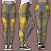 Edgy Skull Pattern | Yellow and Grey