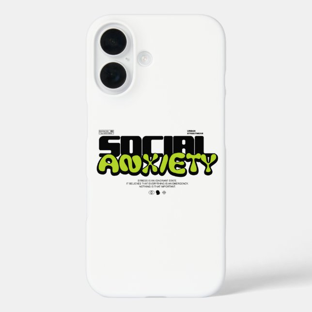 Edgy "Social Anxiety" Glitch Font Case-Mate iPhone Case (Back)