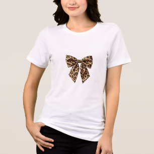 Edgy Street Culture Leopard Bow Graphic Element Tri-Blend Shirt