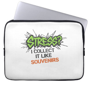 Edgy Stress Humor Typography Laptop Sleeve